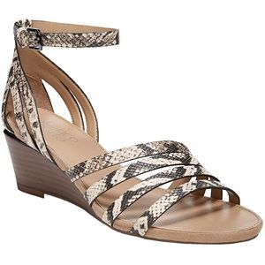 Franco Sarto L-Della Leather  2.3 inch wedge heel Ankle Strap Sandals